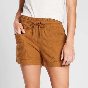 Athleta Cabo Linen 4" Short, Mustard, size 6